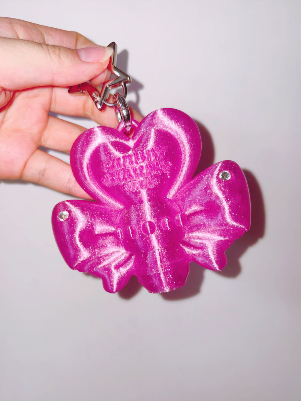 Chubby Charms Club | Magic Heart Wand 3D-Print Lip Stick Case - Clear Pink