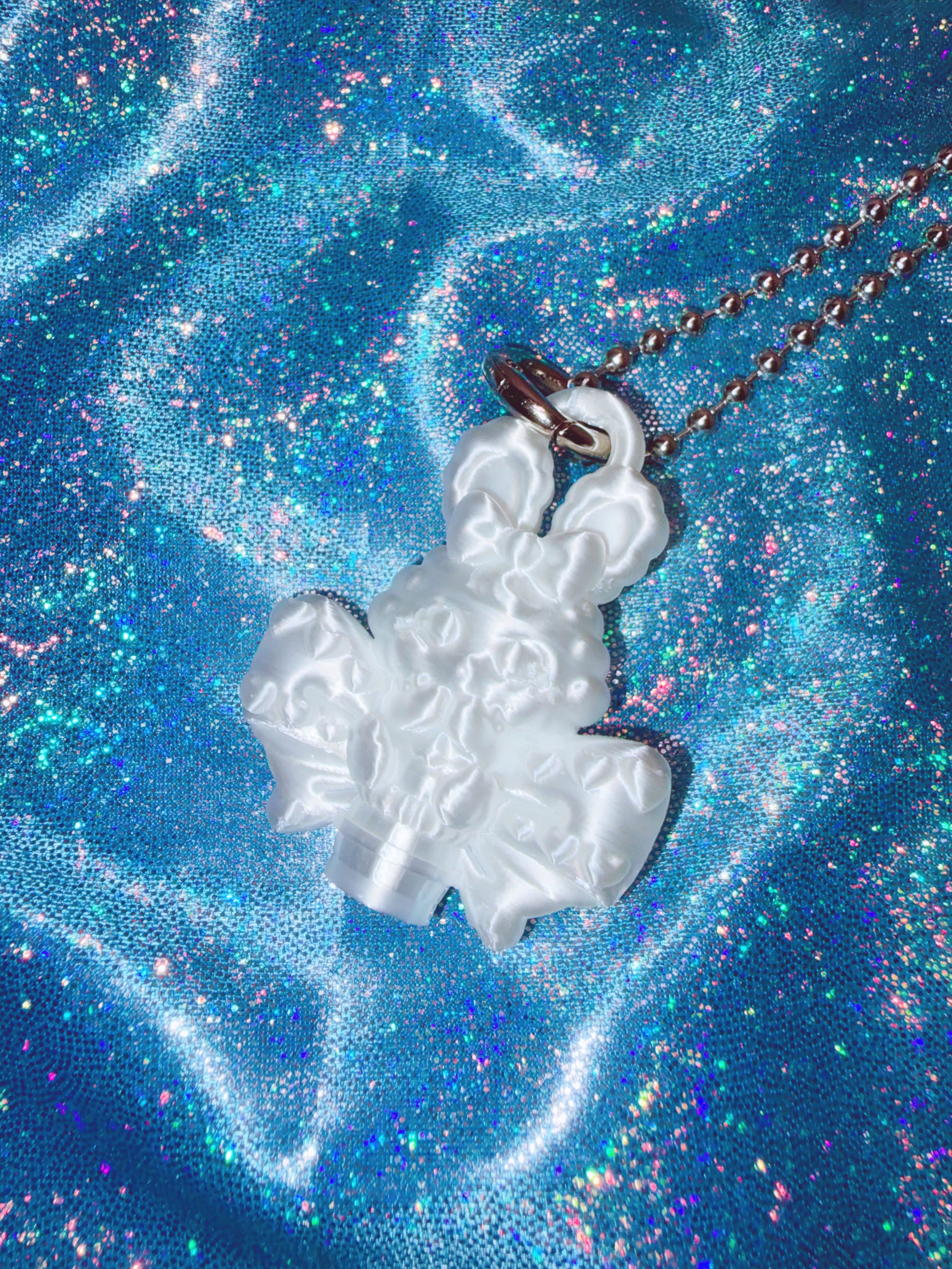 Chubby Charms Club | Magic Bunny 3D-Print Mini Necklace - White