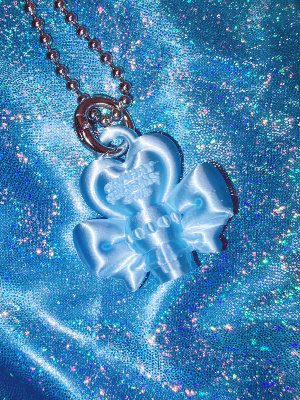 Chubby Charms Club | Magic Wand 3D-Print Mini Necklace - Baby Blue