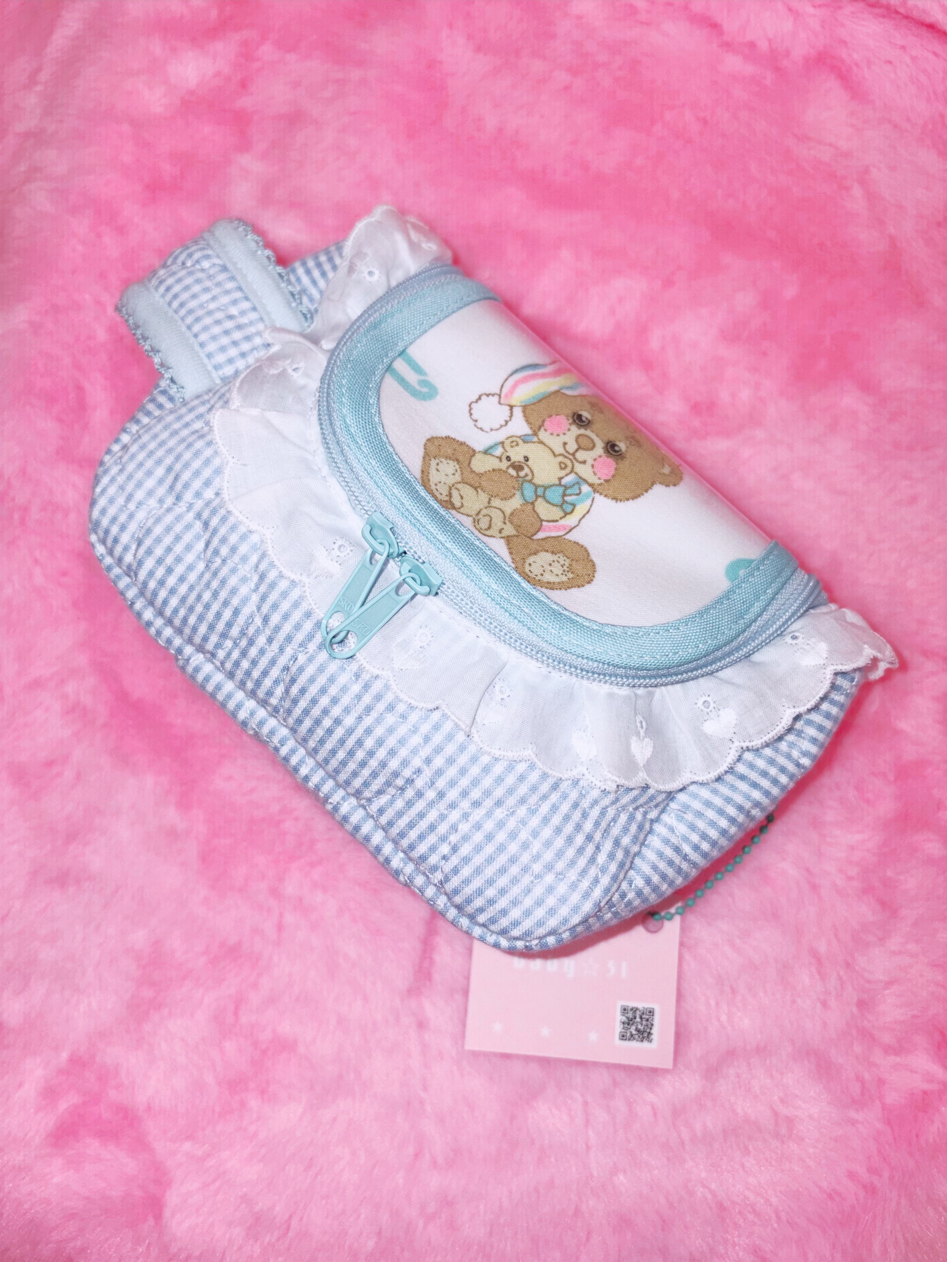 baby31 | Double Fostener Pouch (Blue Bear)