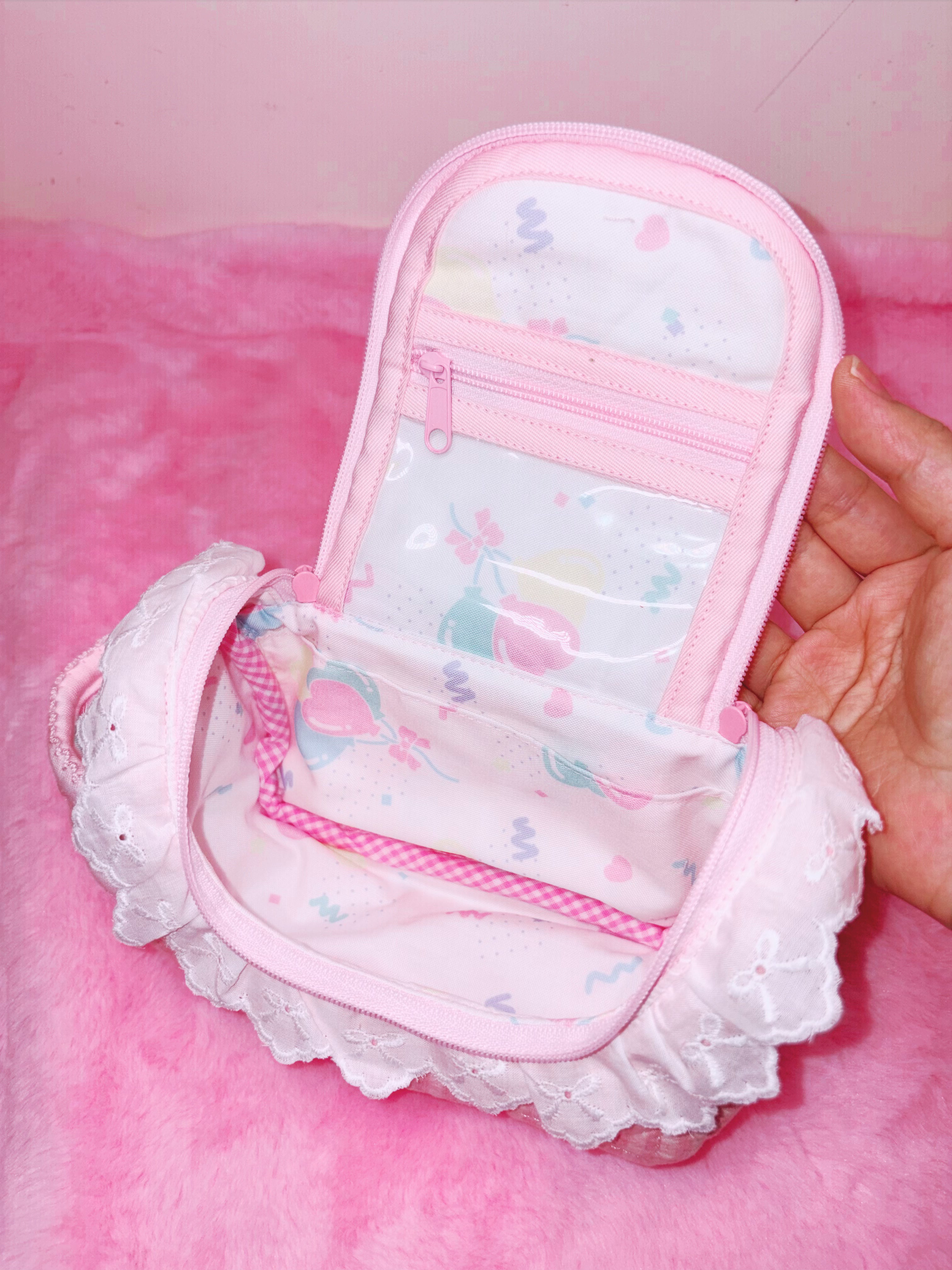 baby31 | Double Fostener Pouch (Pink Bear)