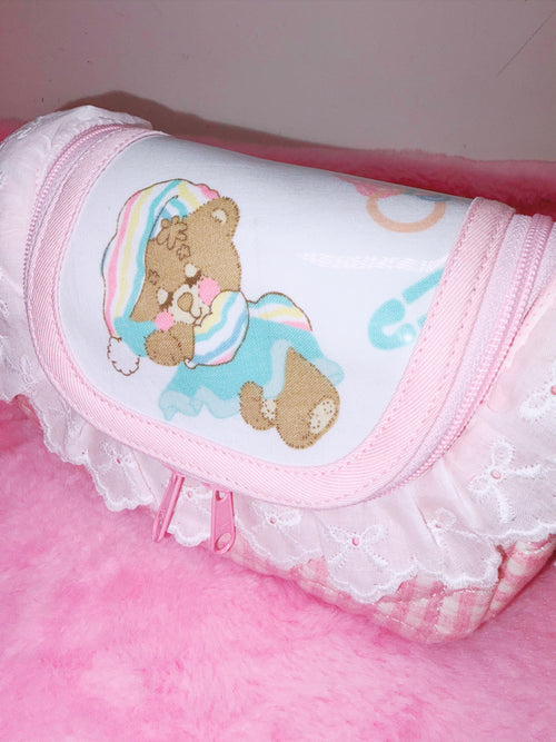 baby31 | Double Fostener Pouch (Pink Bear)