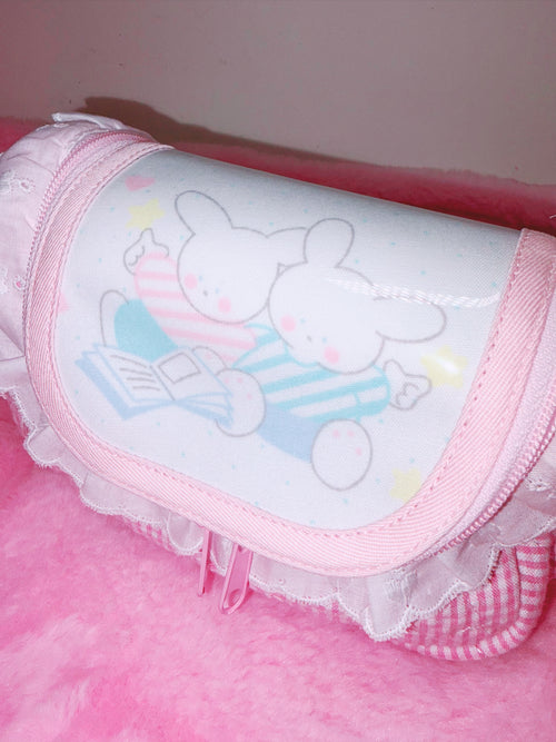 baby31 | Double Fostener Pouch (Pink Rabbit A)