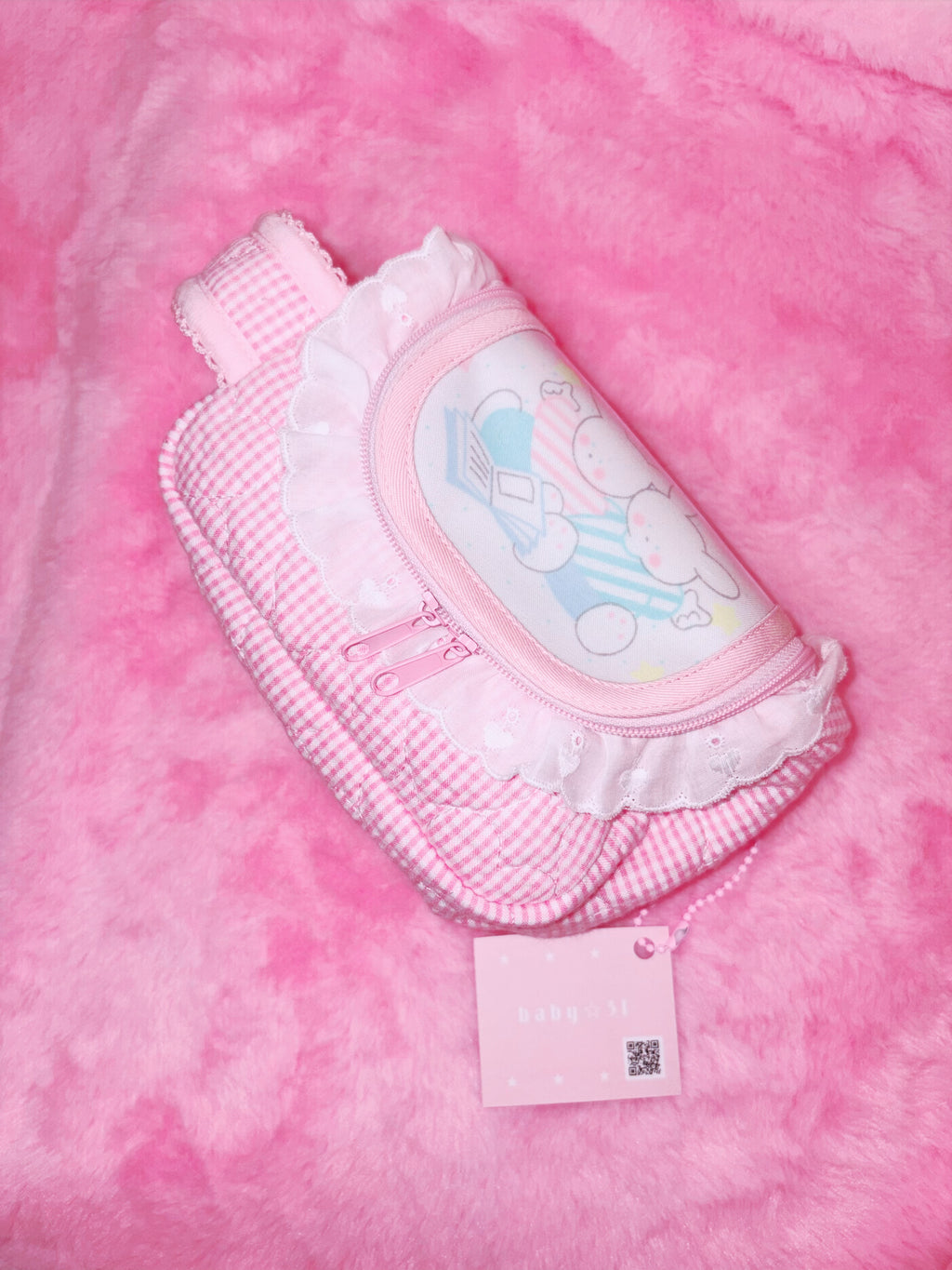 baby31 | Double Fostener Pouch (Pink Rabbit A)