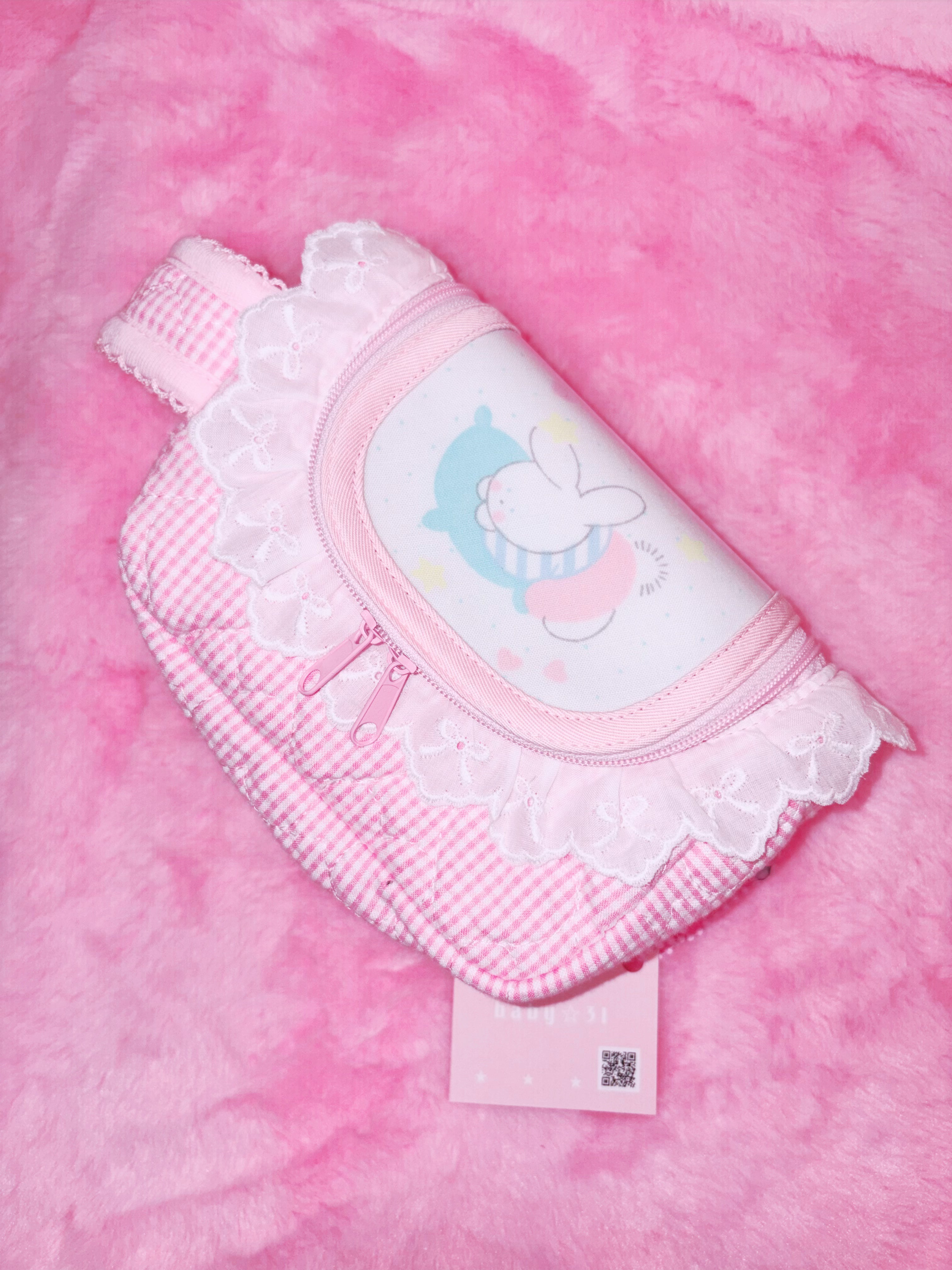 baby31 | Double Fostener Pouch (Pink Rabbit B)