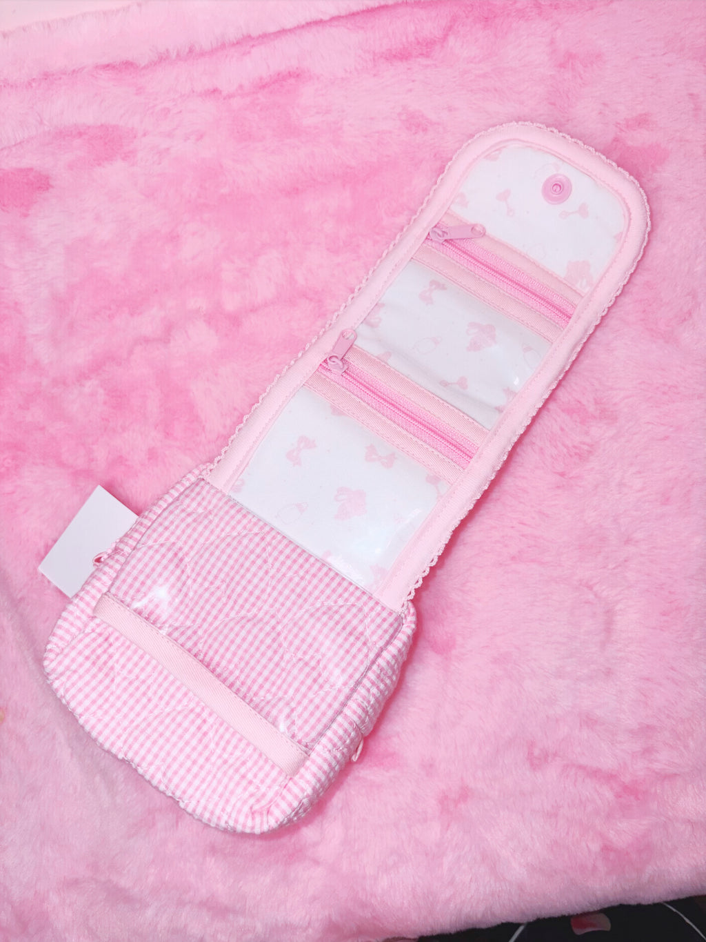 baby31 | Mini Box Pouch (Pink Check Rabbit)