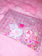 baby31 | Love Letter PVC Card Case (Pink Check Rabbit)