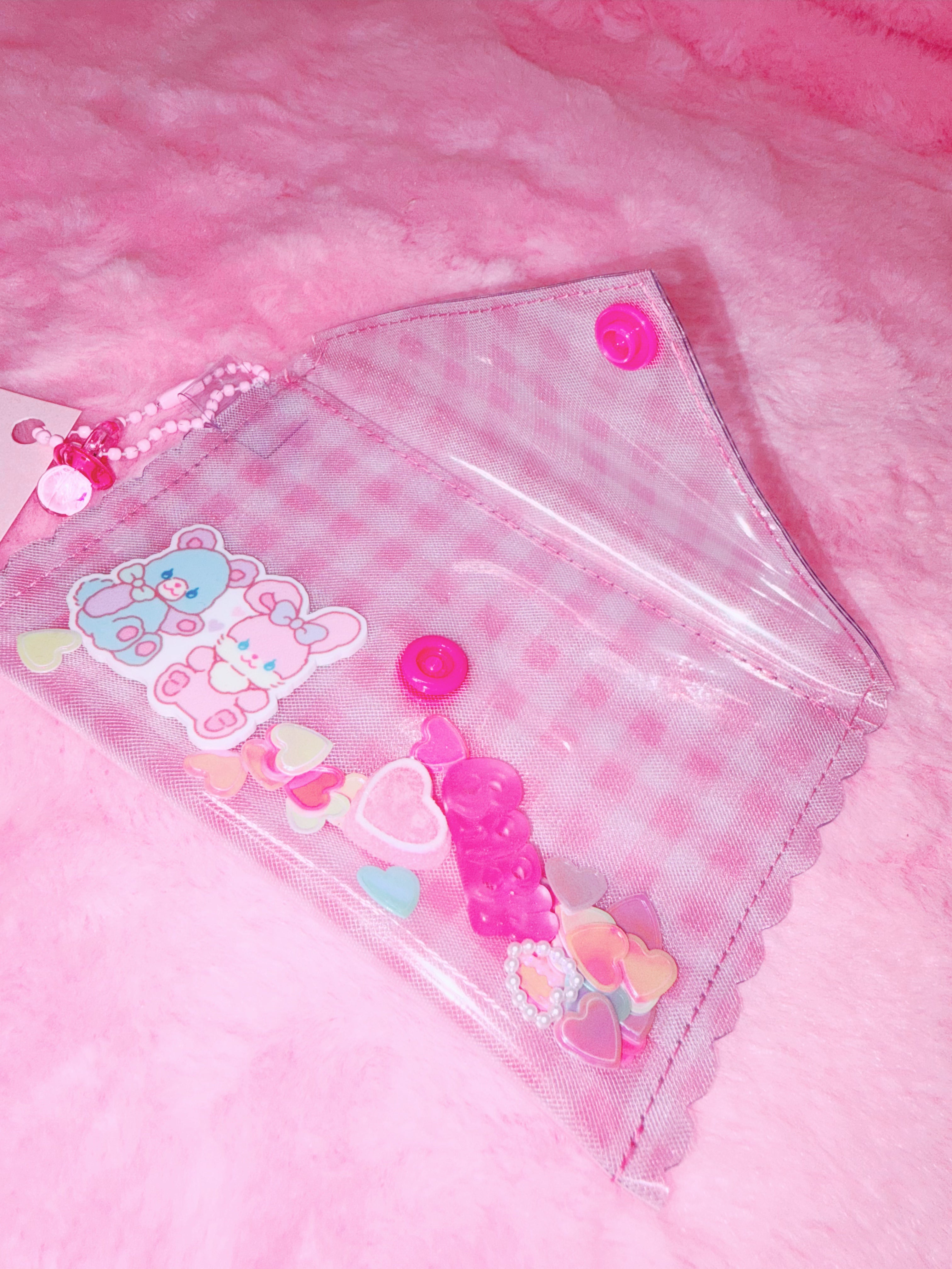 baby31 | Love Letter PVC Card Case (Pink Check Twins)