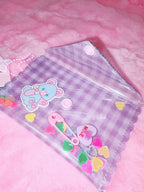 baby31 | Love Letter PVC Card Case (Purple Check)