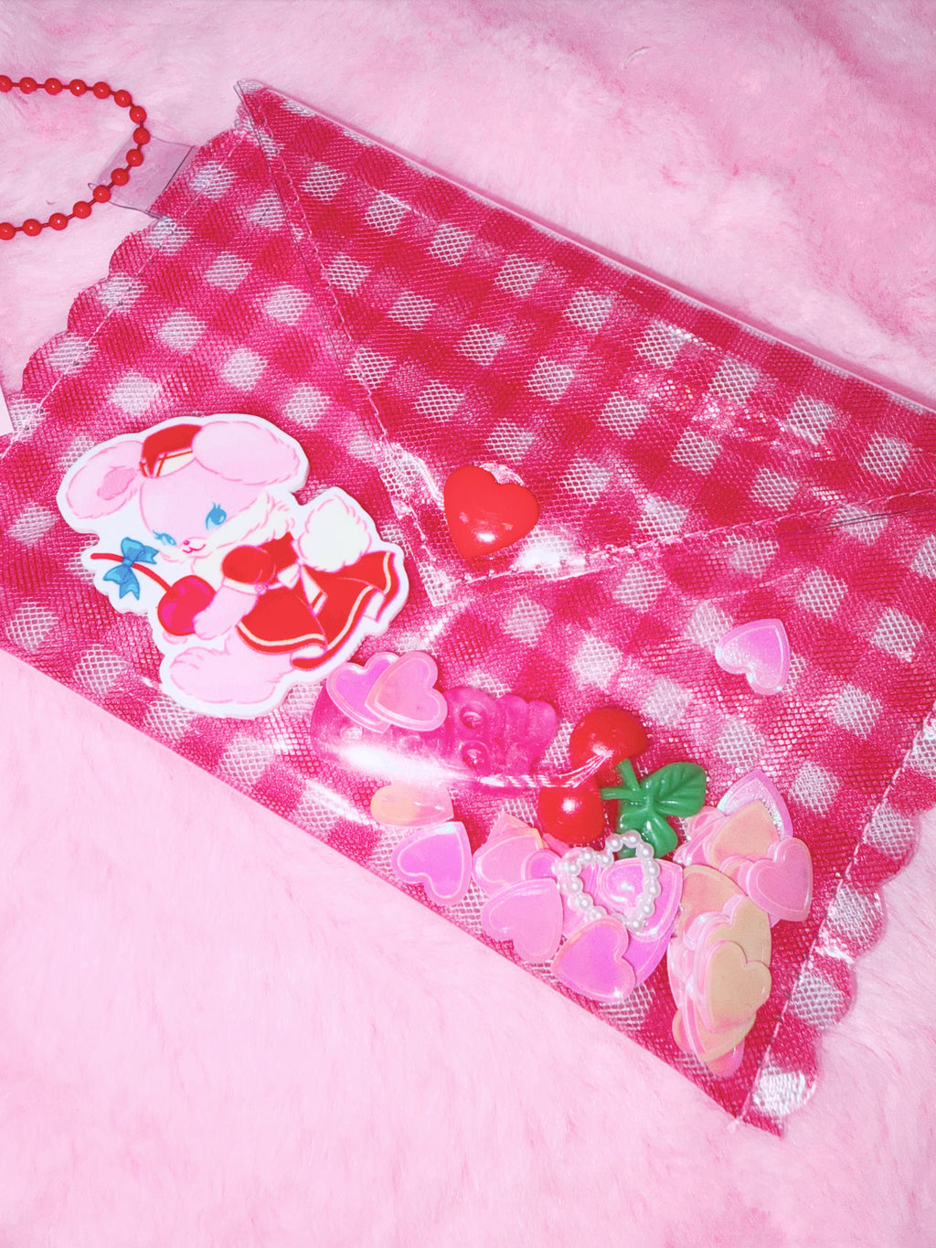 baby31 | Love Letter PVC Card Case (Red Check)