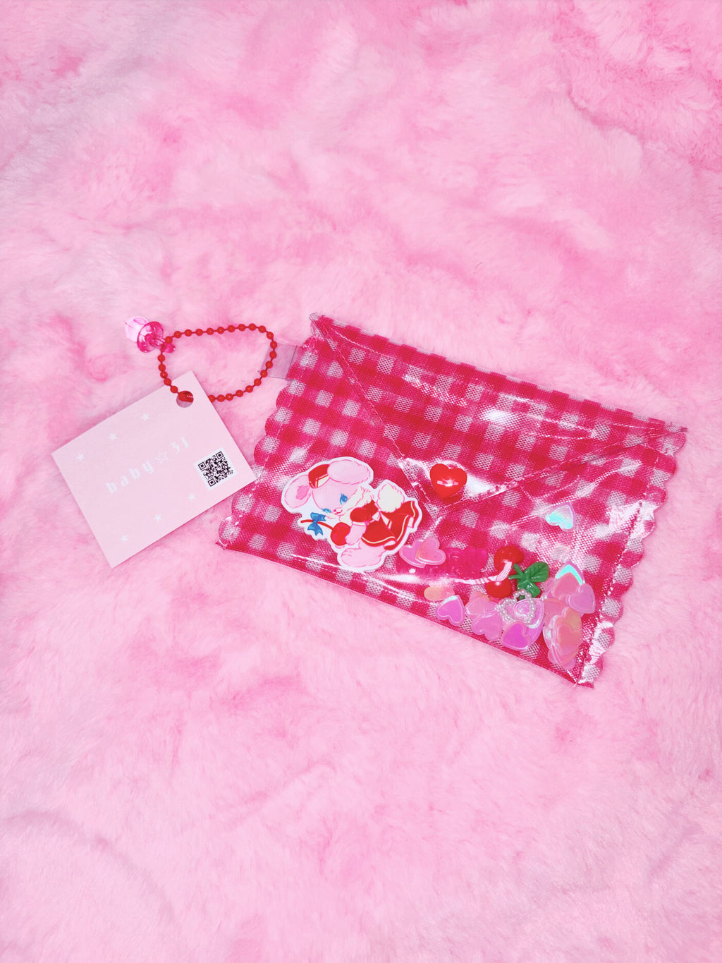 baby31 | Love Letter PVC Card Case (Red Check)