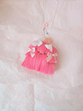 문어가든 | Medium Fluffy puppy Keyring (Hot Pink)