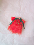 문어가든 | Medium Fluffy puppy Keyring (Red)