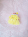 문어가든 | Medium Fluffy puppy Keyring (Yellow)