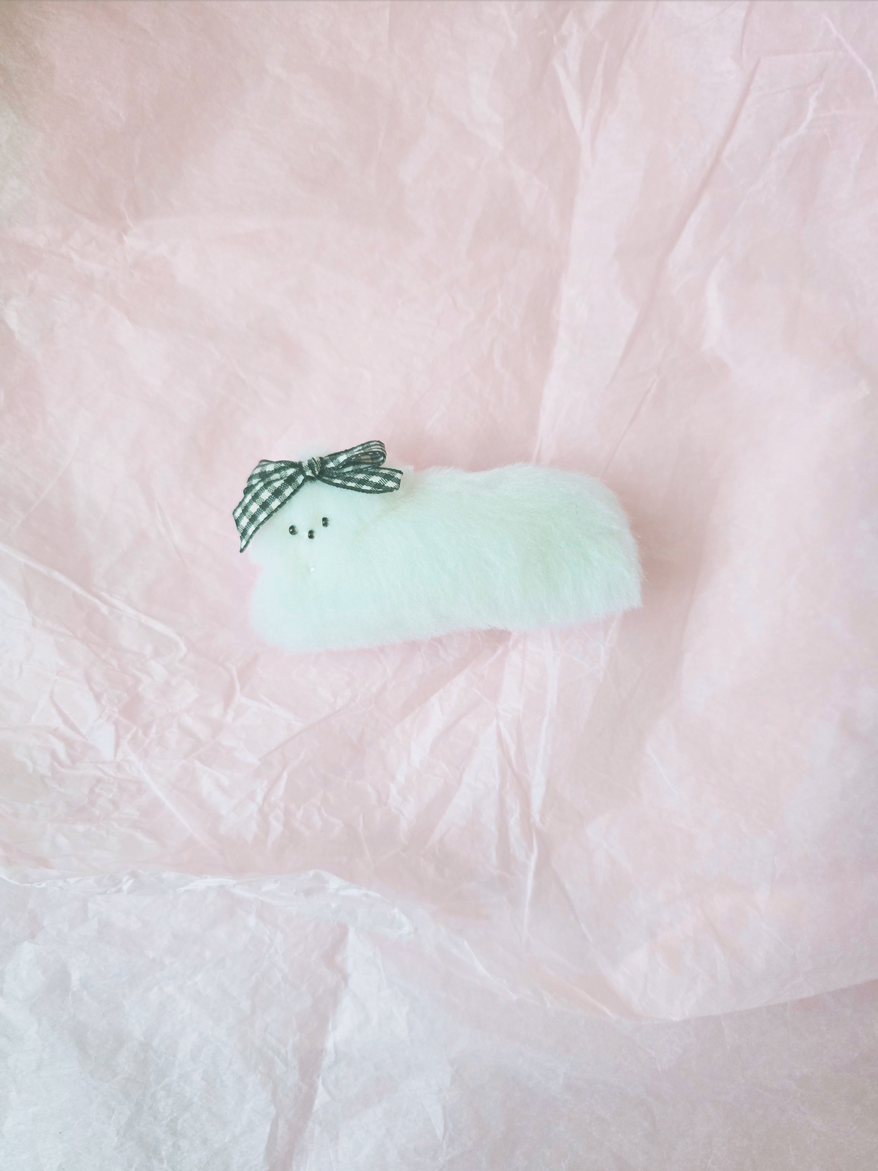 문어가든 | Fluffy puppy Hairpin (Black Ribbon)