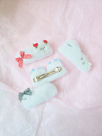 문어가든 | Fluffy puppy Hairpin (Blue Ribbon Twin)