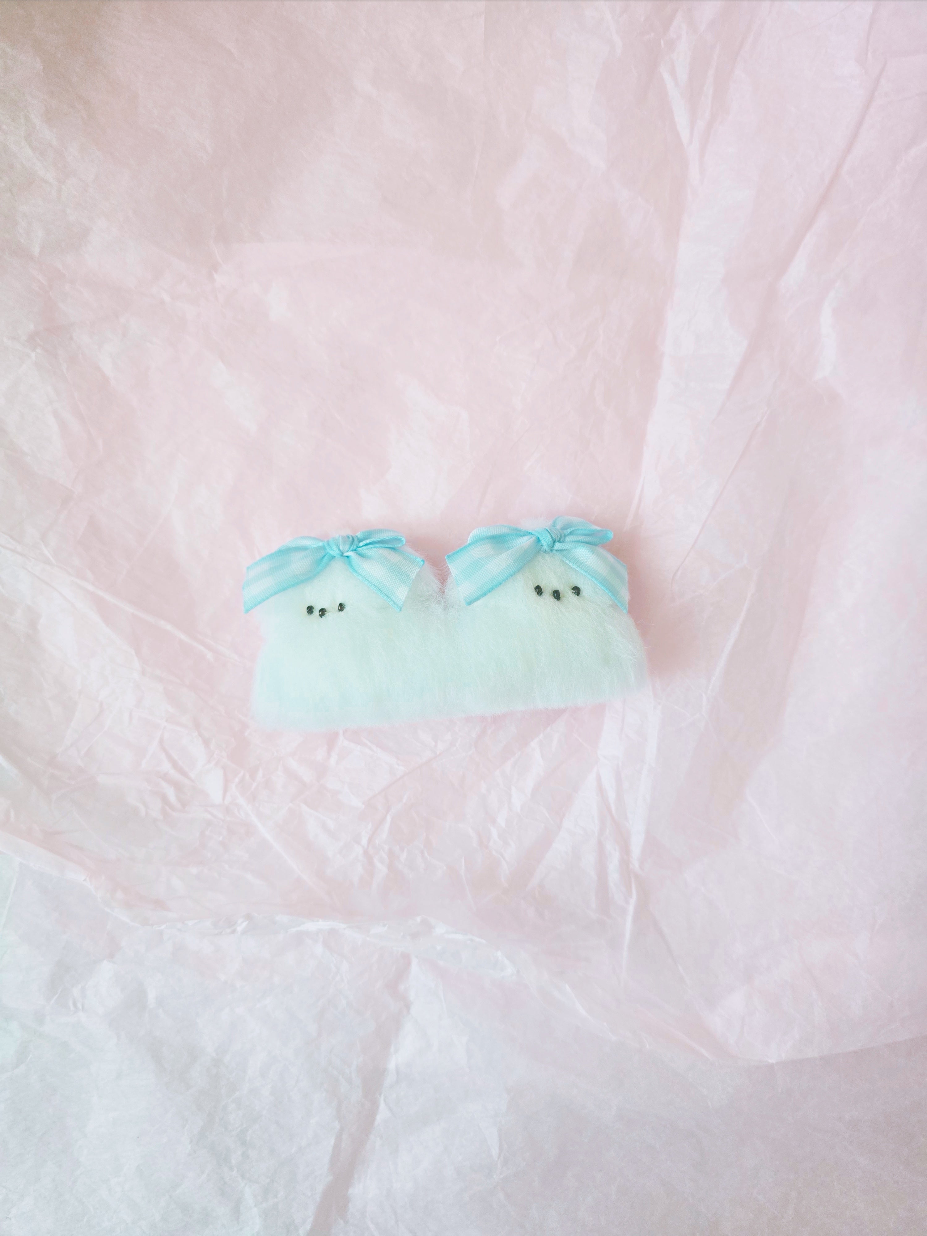 문어가든 | Fluffy puppy Hairpin (Blue Ribbon Twin)