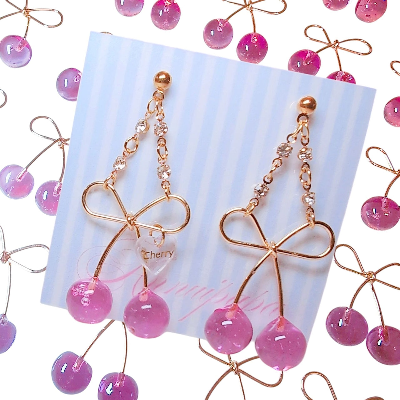 annuipapa | Pink Cherry Earrings
