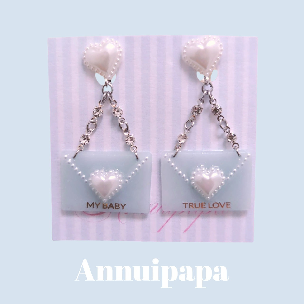annuipapa | Blue Love Letter Earrings