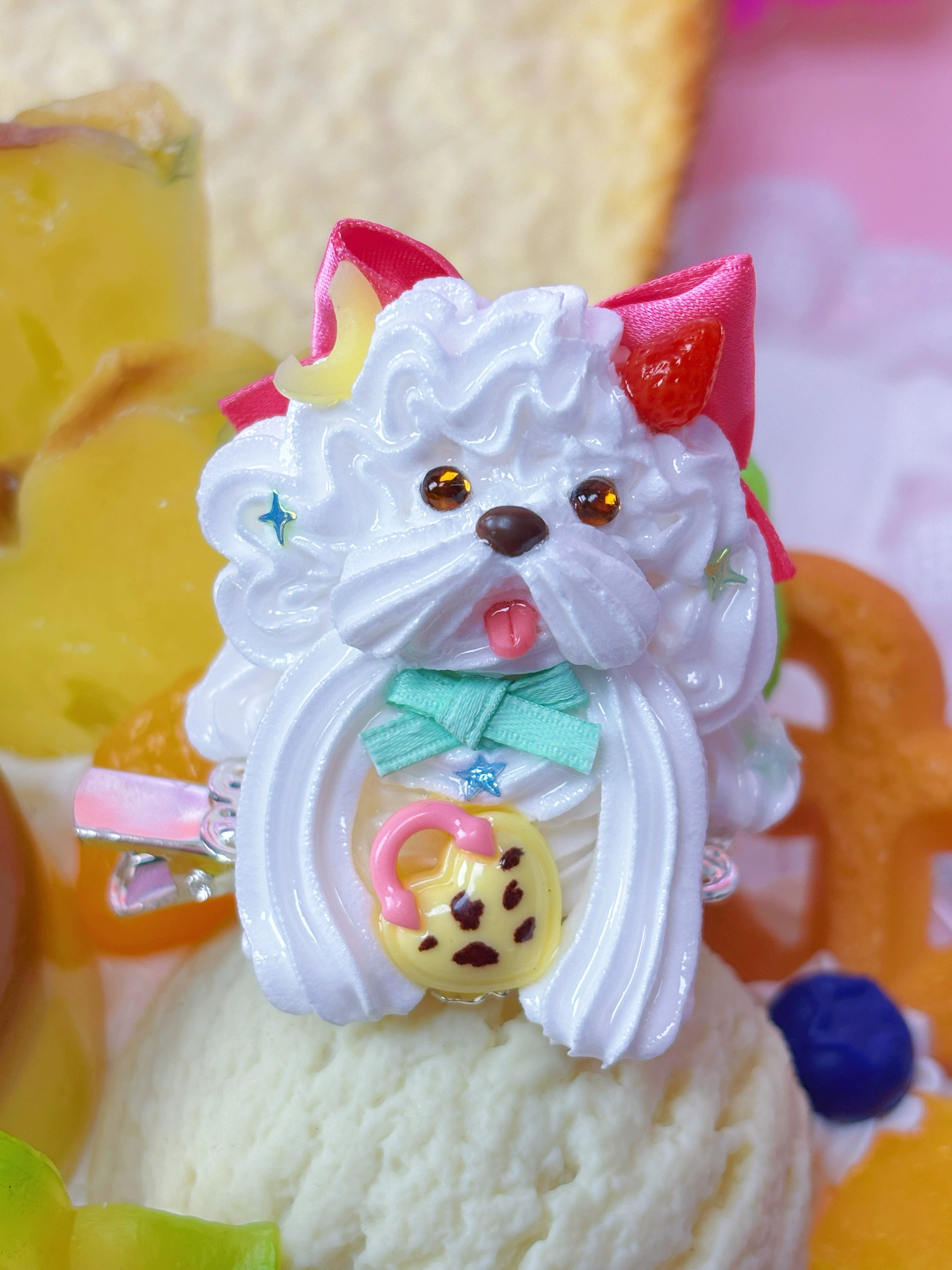 Fei Dao | Handmade Creamy Puppy Sitting Cute Hair Clip