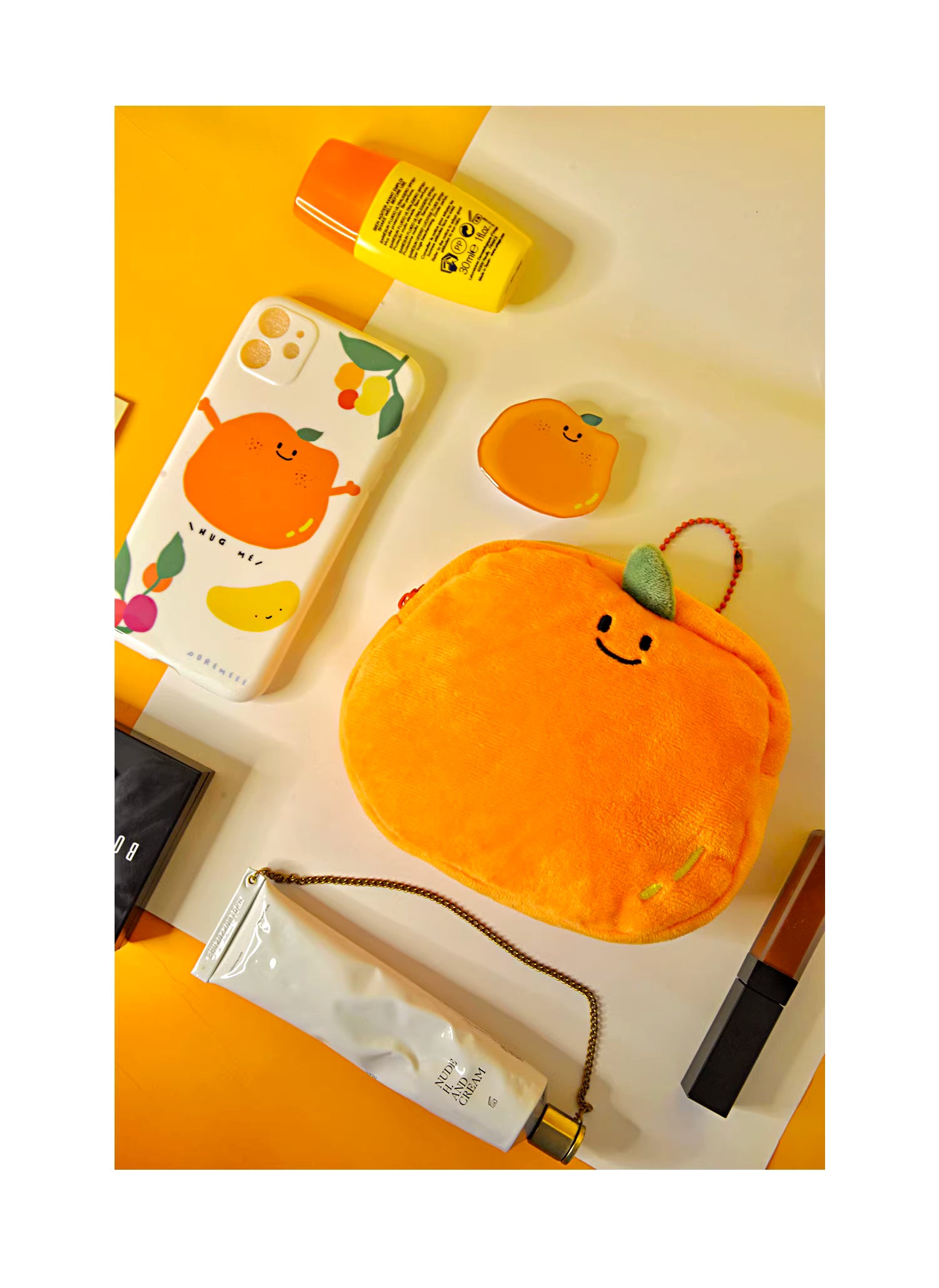 A Meng | DOREMEEE Cute Orange Make Up Pouch
