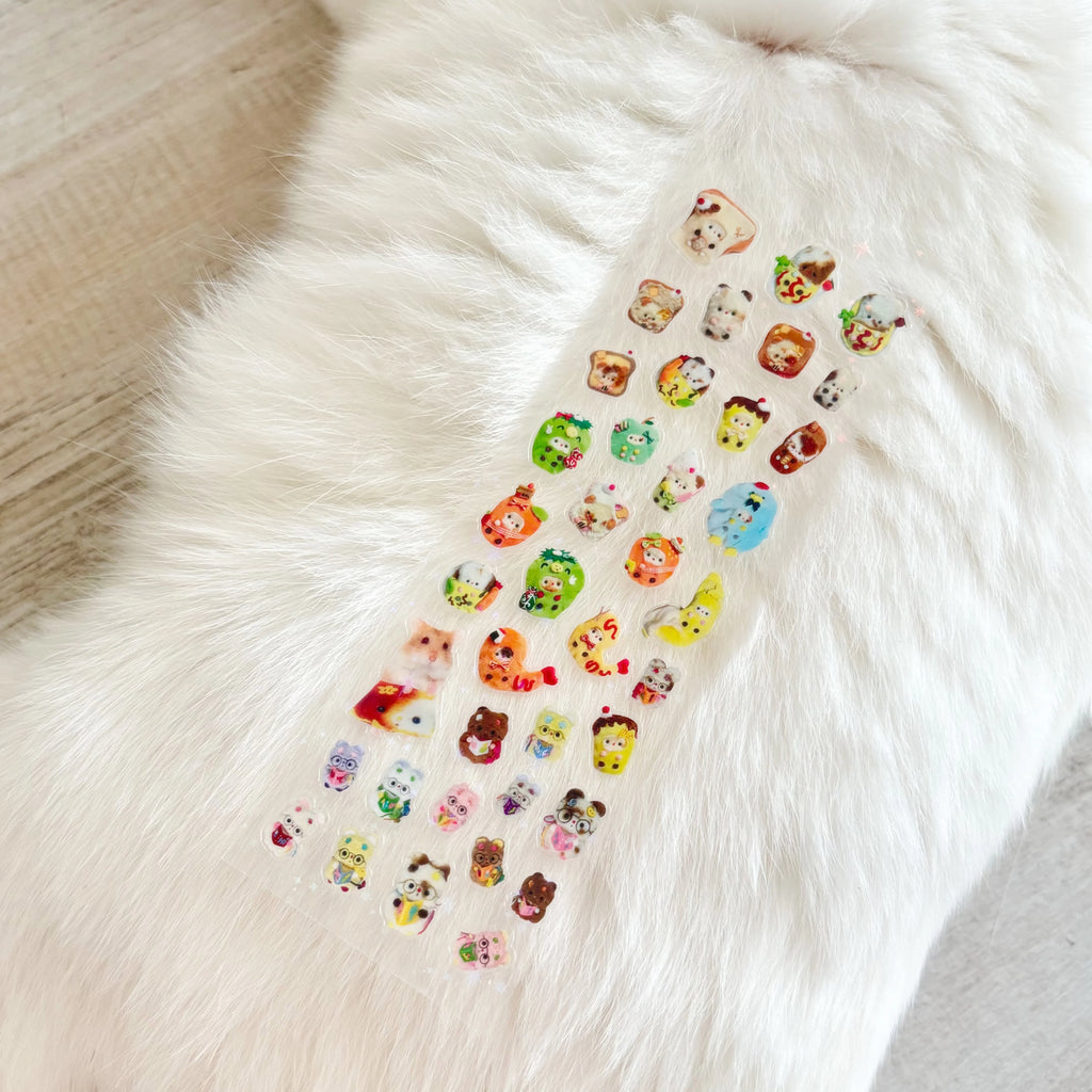 A Meng | Glitter Clear Sticker Sheet