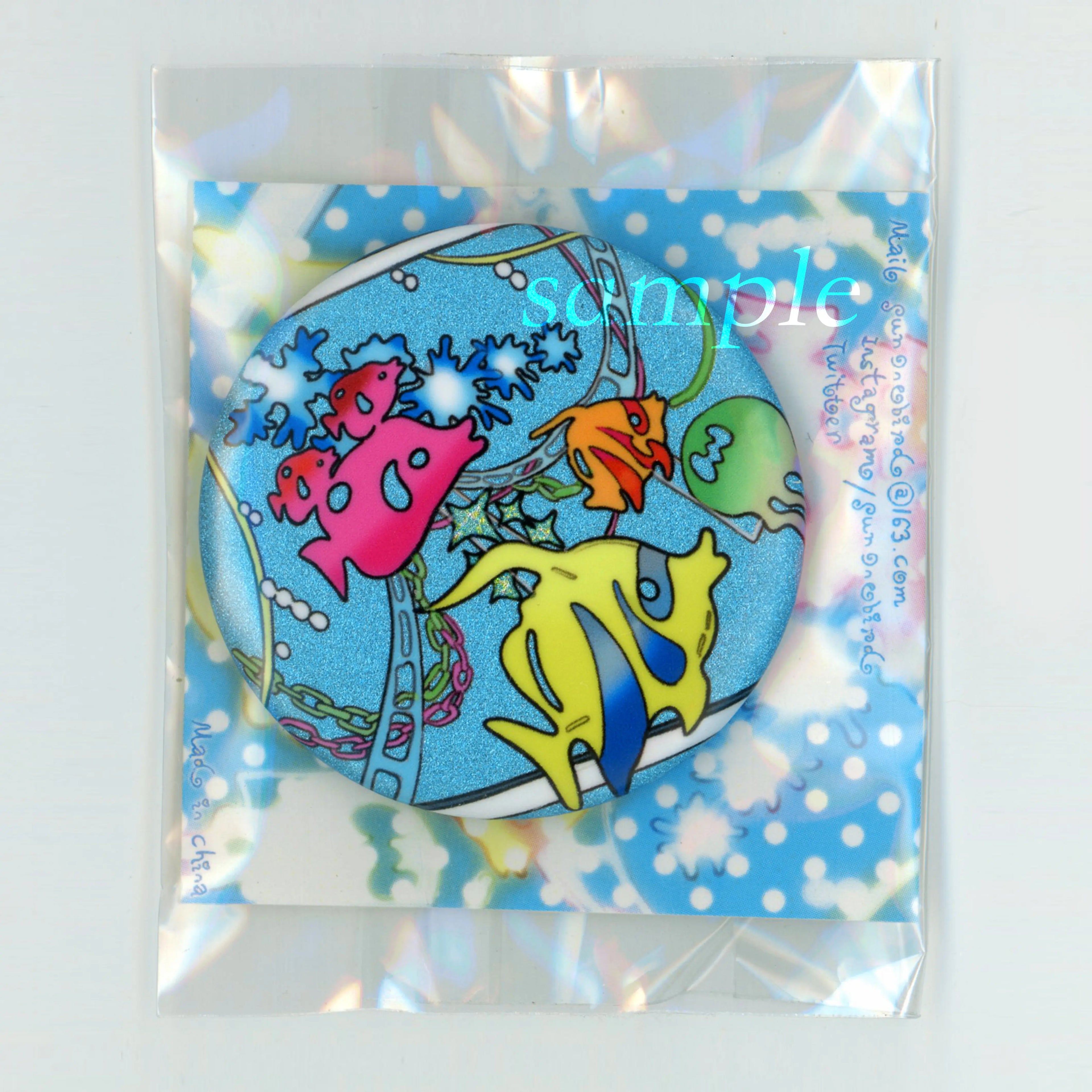 sunonebird | Glitter Ocean Round Pin