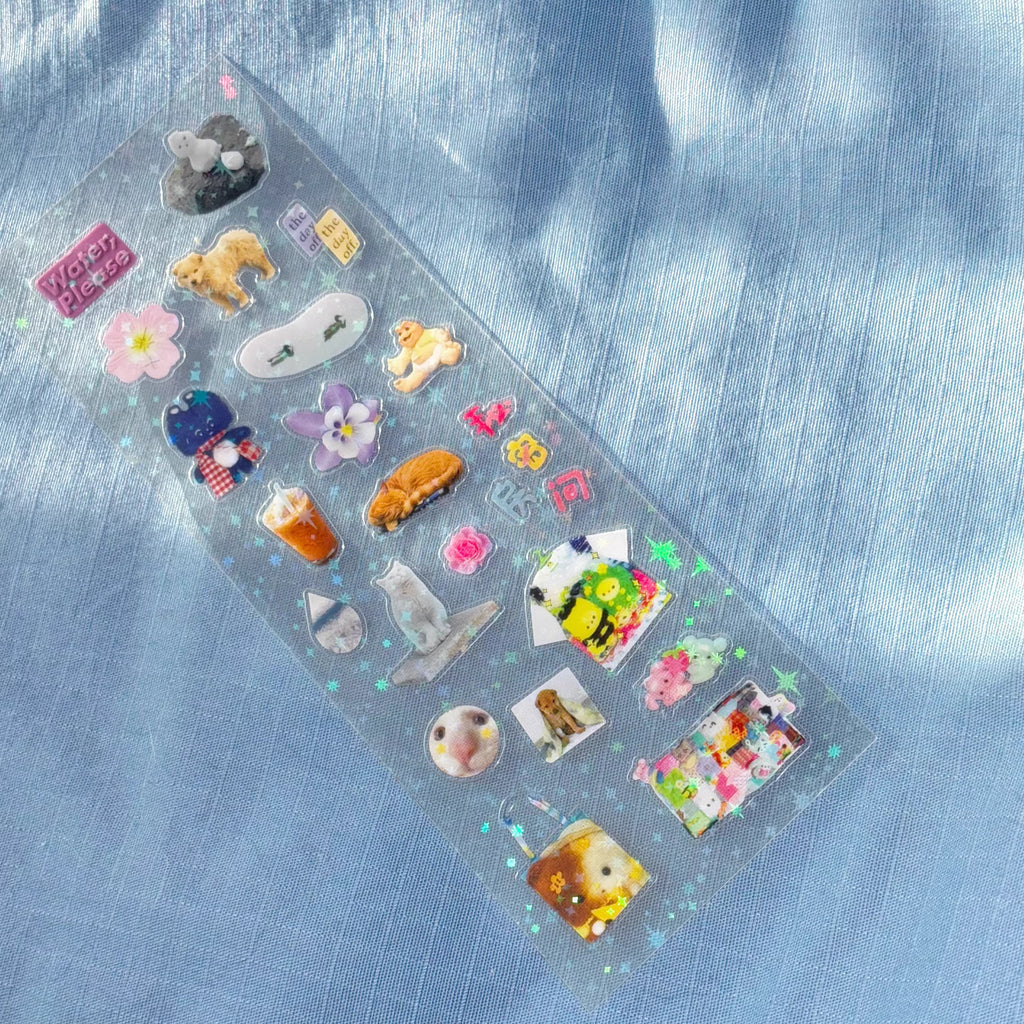 A Meng | Glitter Clear Sticker Sheet