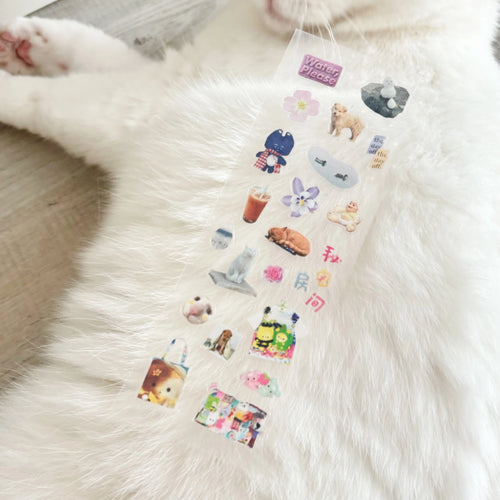 A Meng | Glitter Clear Sticker Sheet
