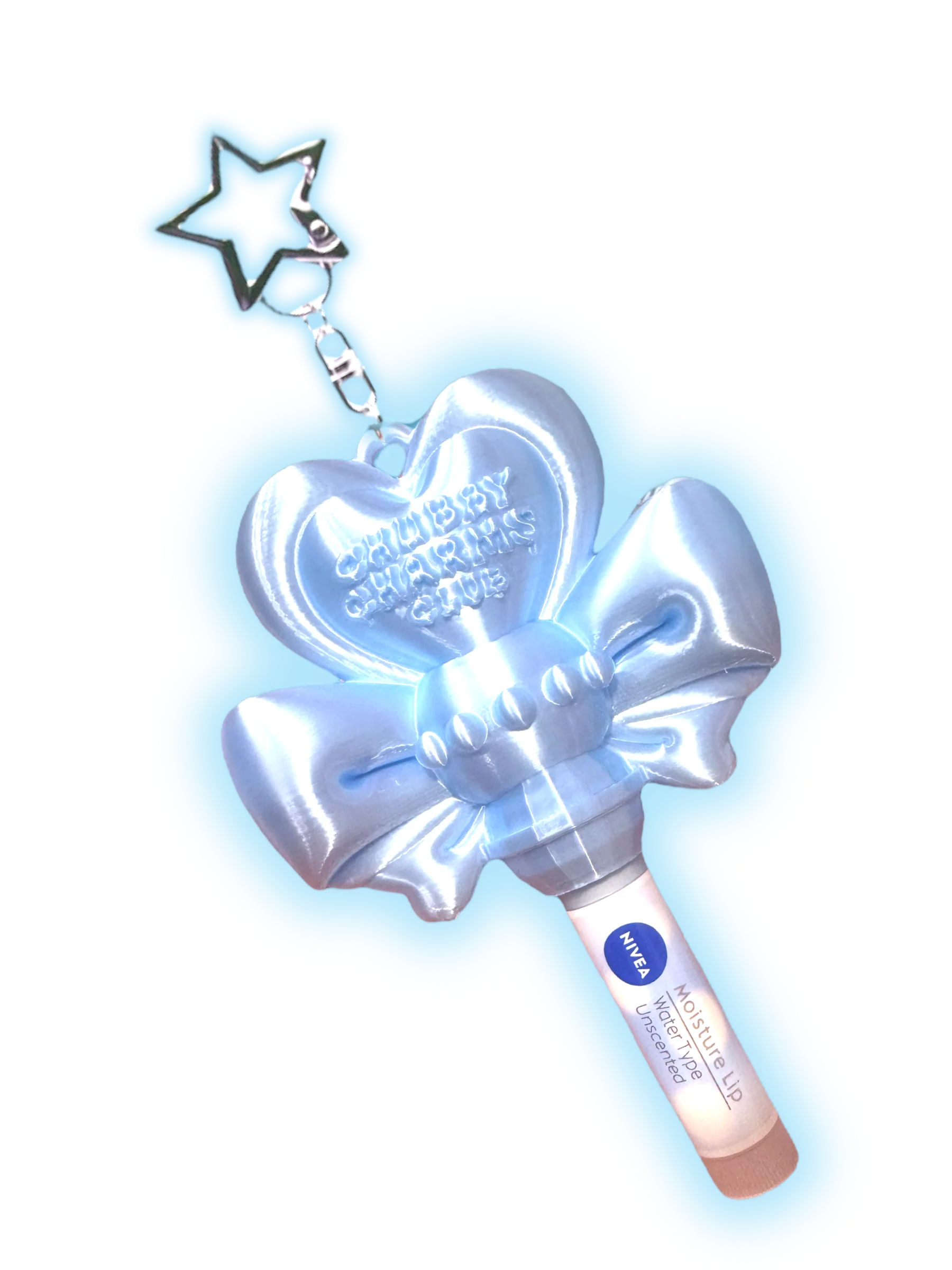 Chubby Charms Club | Magic Heart Wand 3D-Print Lip Stick Case - Baby Blue