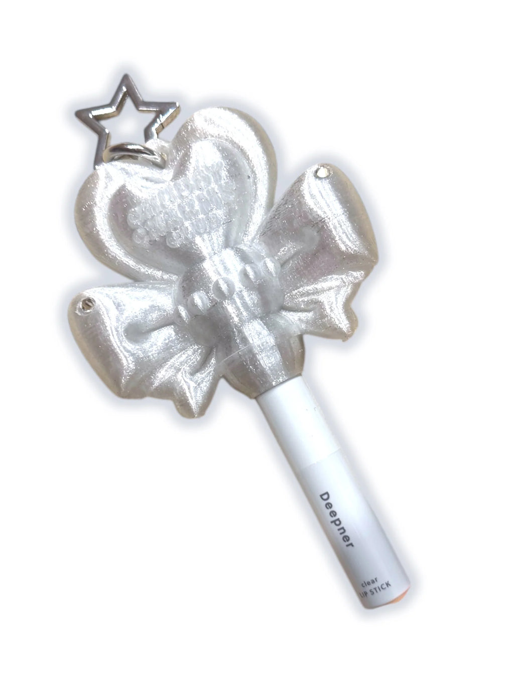 Chubby Charms Club | Magic Heart Wand 3D-Print Lip Stick Case - Clear White