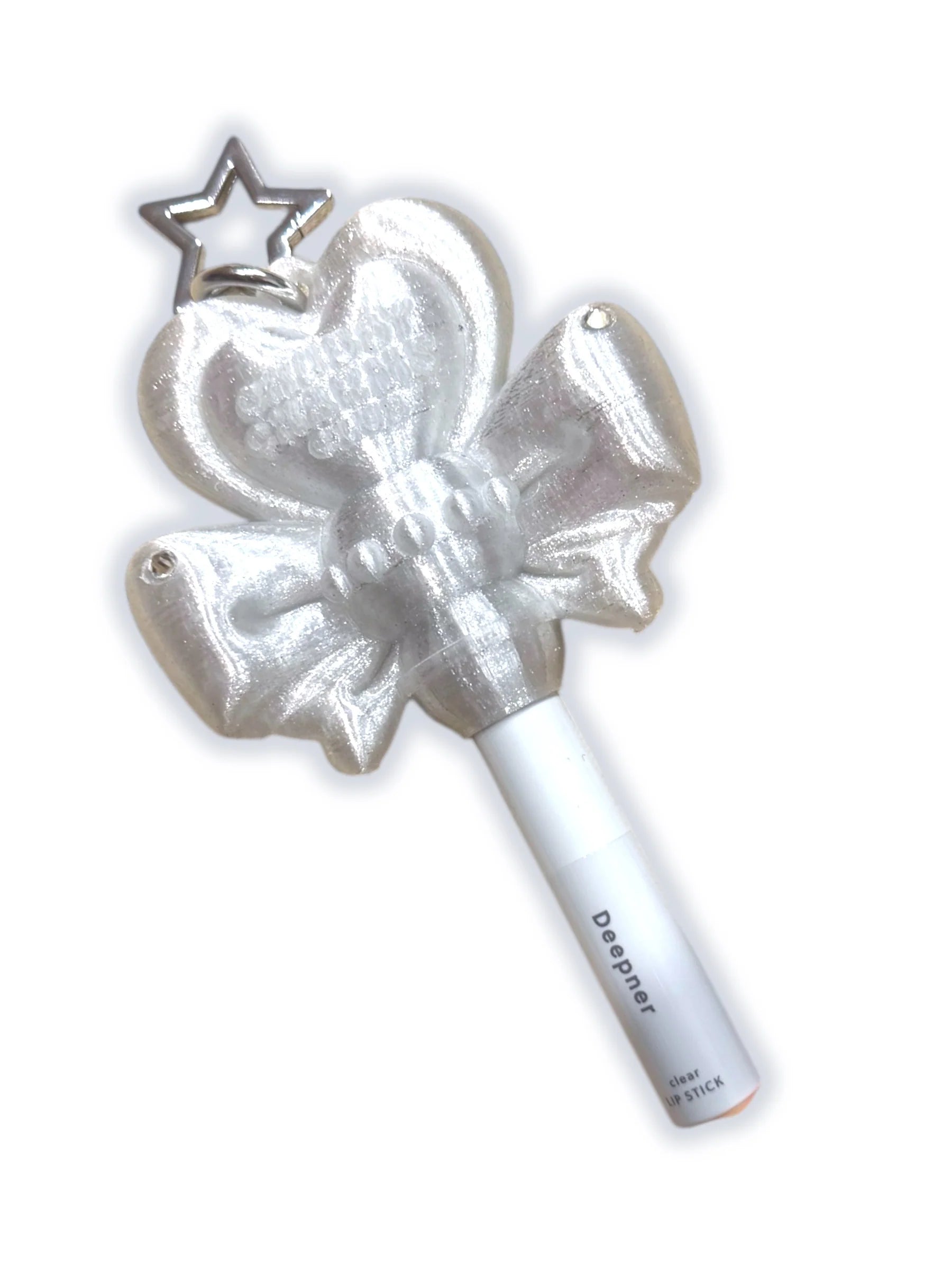 Chubby Charms Club | Magic Heart Wand 3D-Print Lip Stick Case - Clear White