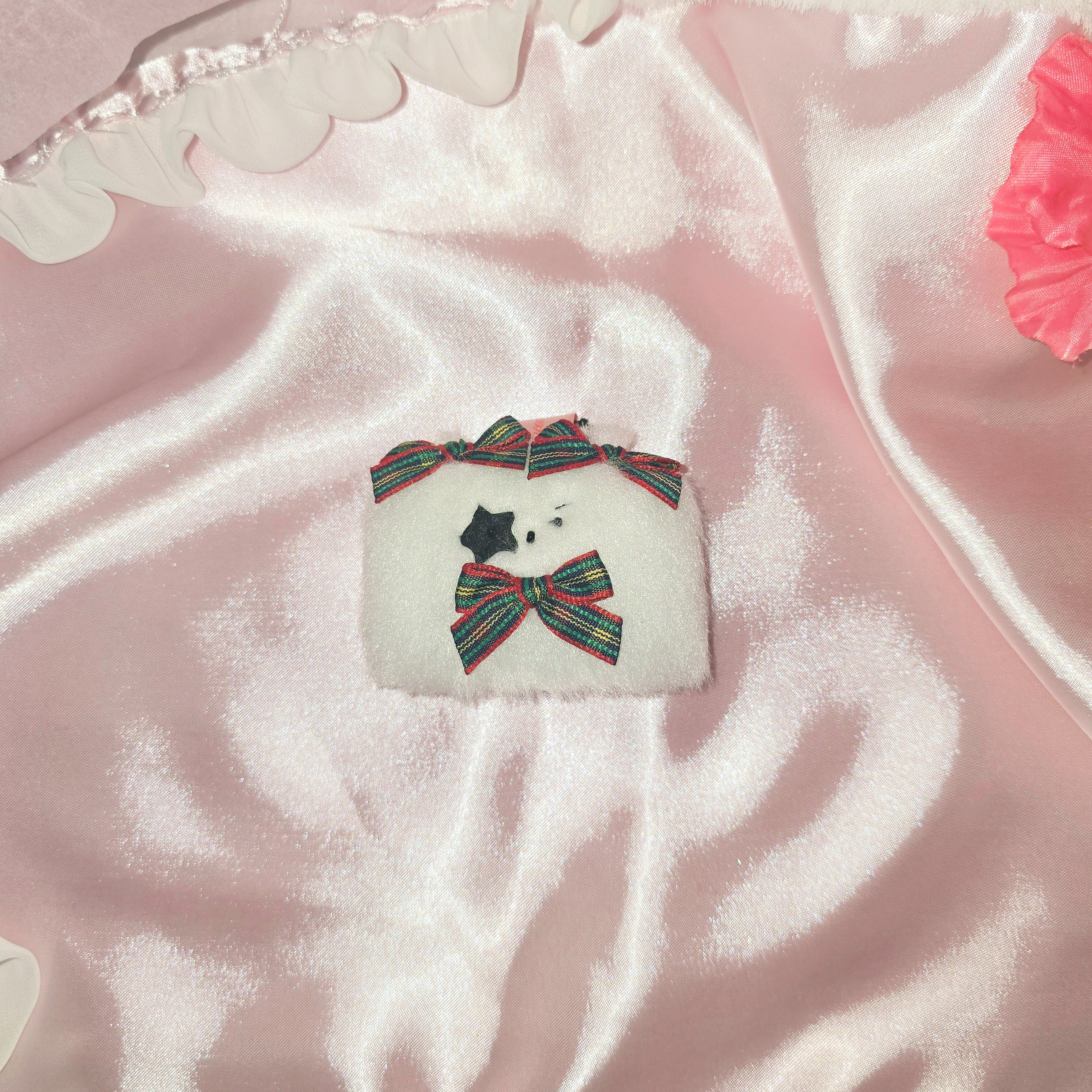 문어가든 | Mini Fluffy puppy(Shorthair) Keyring (Green Check)