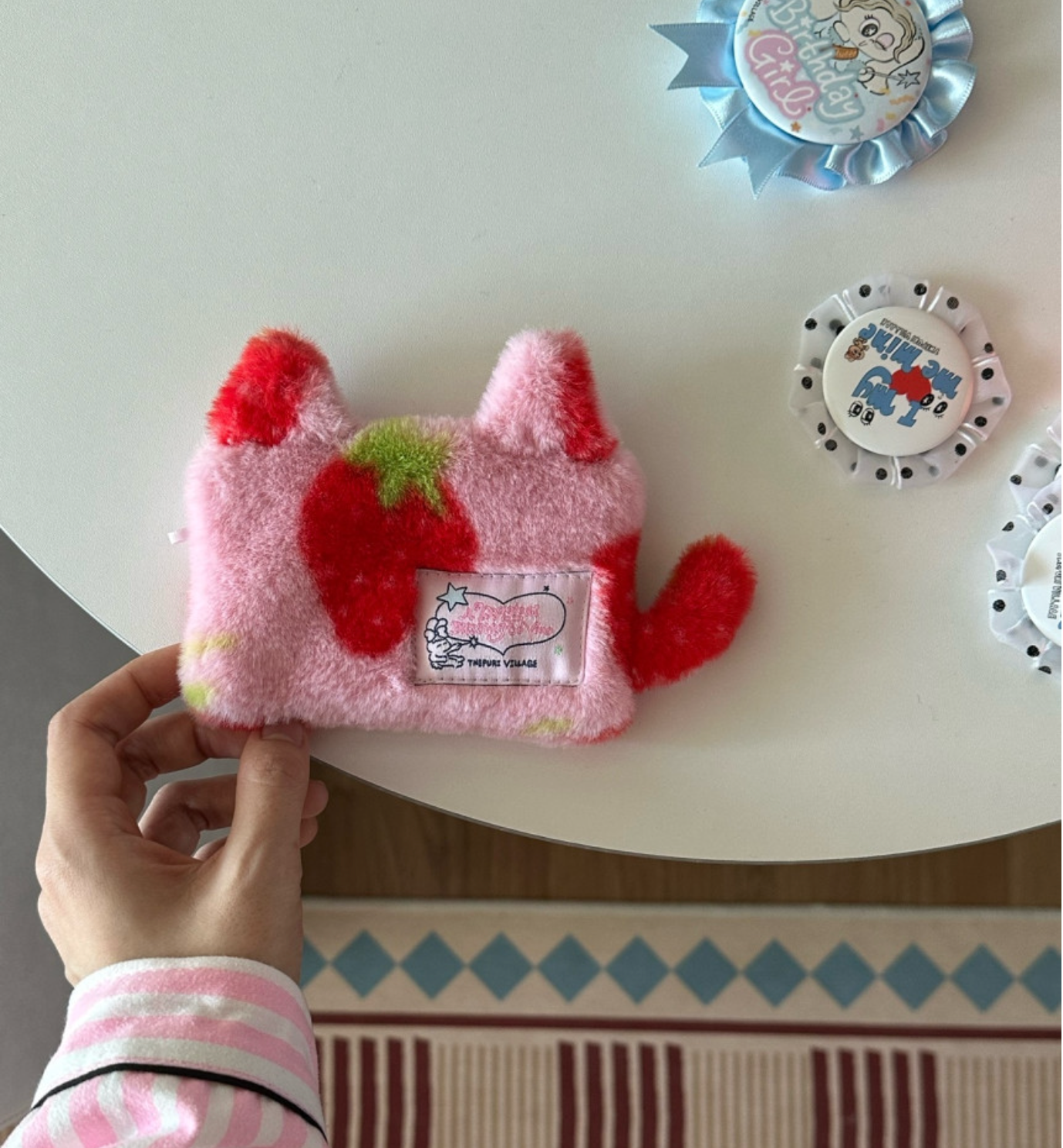 The Puri Village | Strawberry Fluffy Pouch