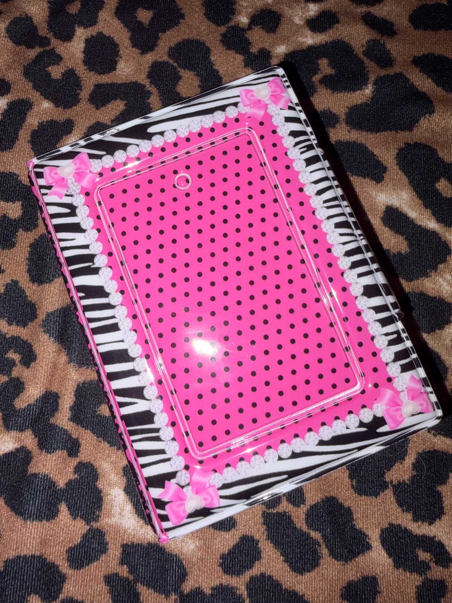 Y2K Gal Zebra Pattern Binder