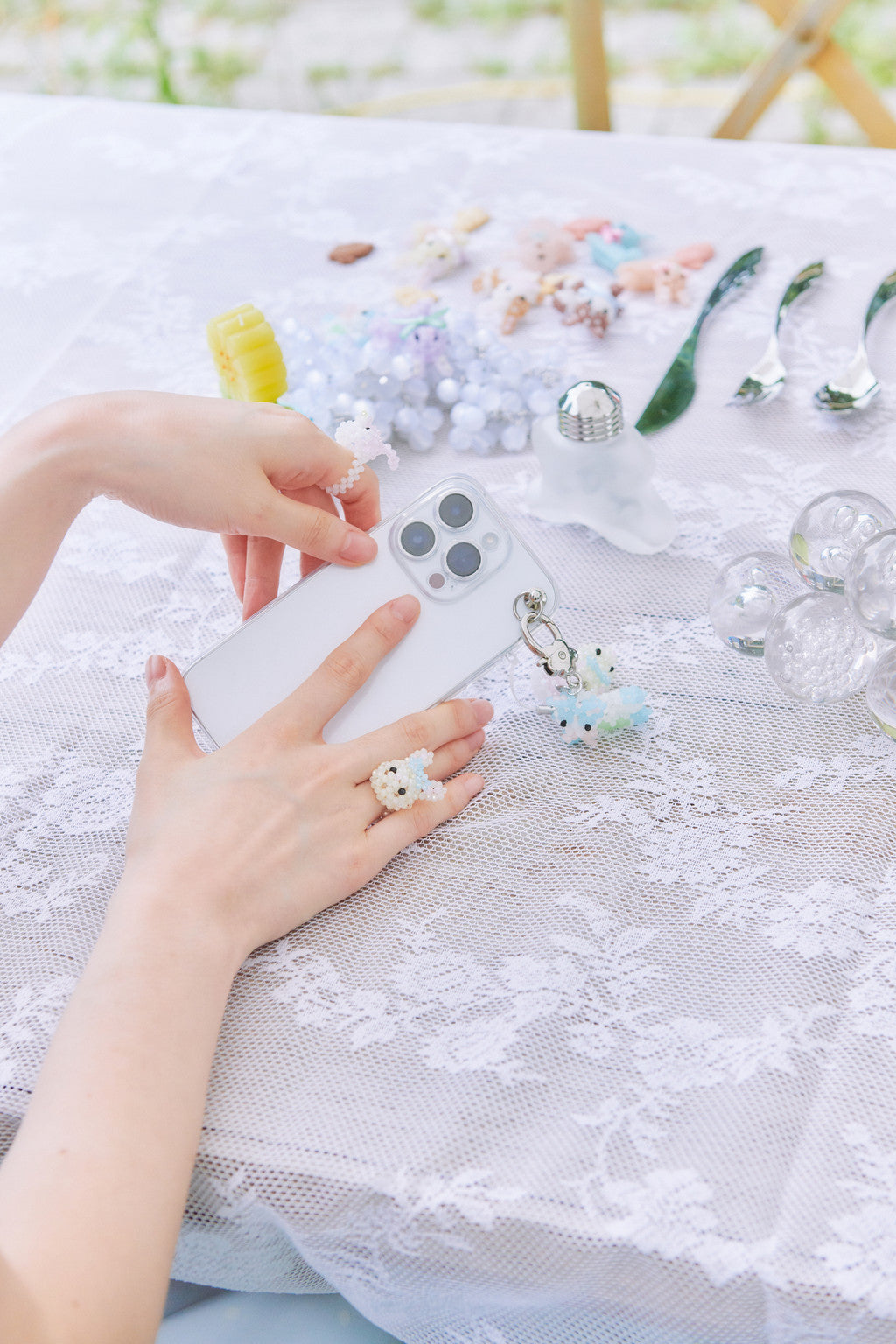 SWINGSET | Rabbit Beads Ring (Cream)