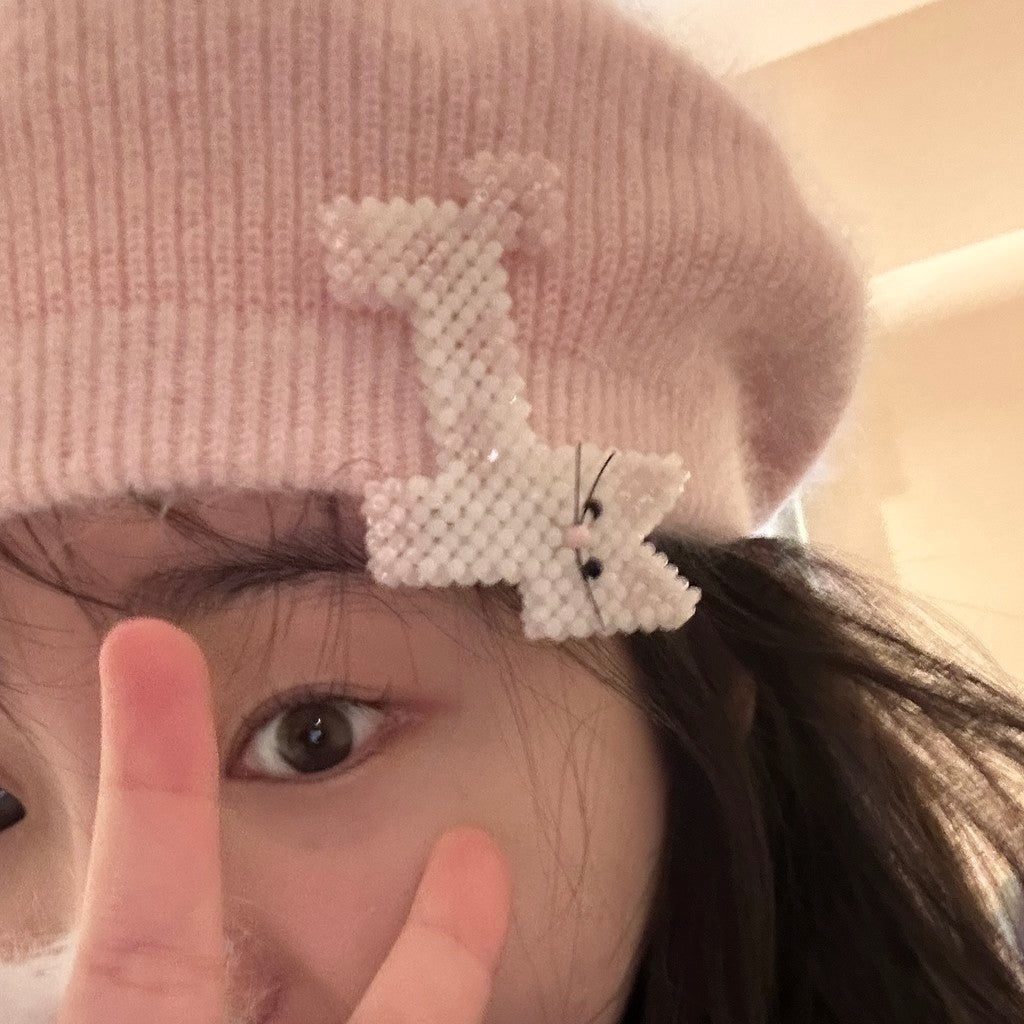 SWINGSET | Question Mark Cat Hairclip (Baby Pink)